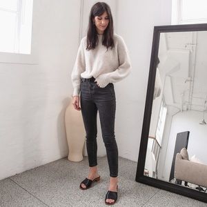 Everlane Jeans Womens 26 Exposed Button Fly Black Skinny High Rise Normcore